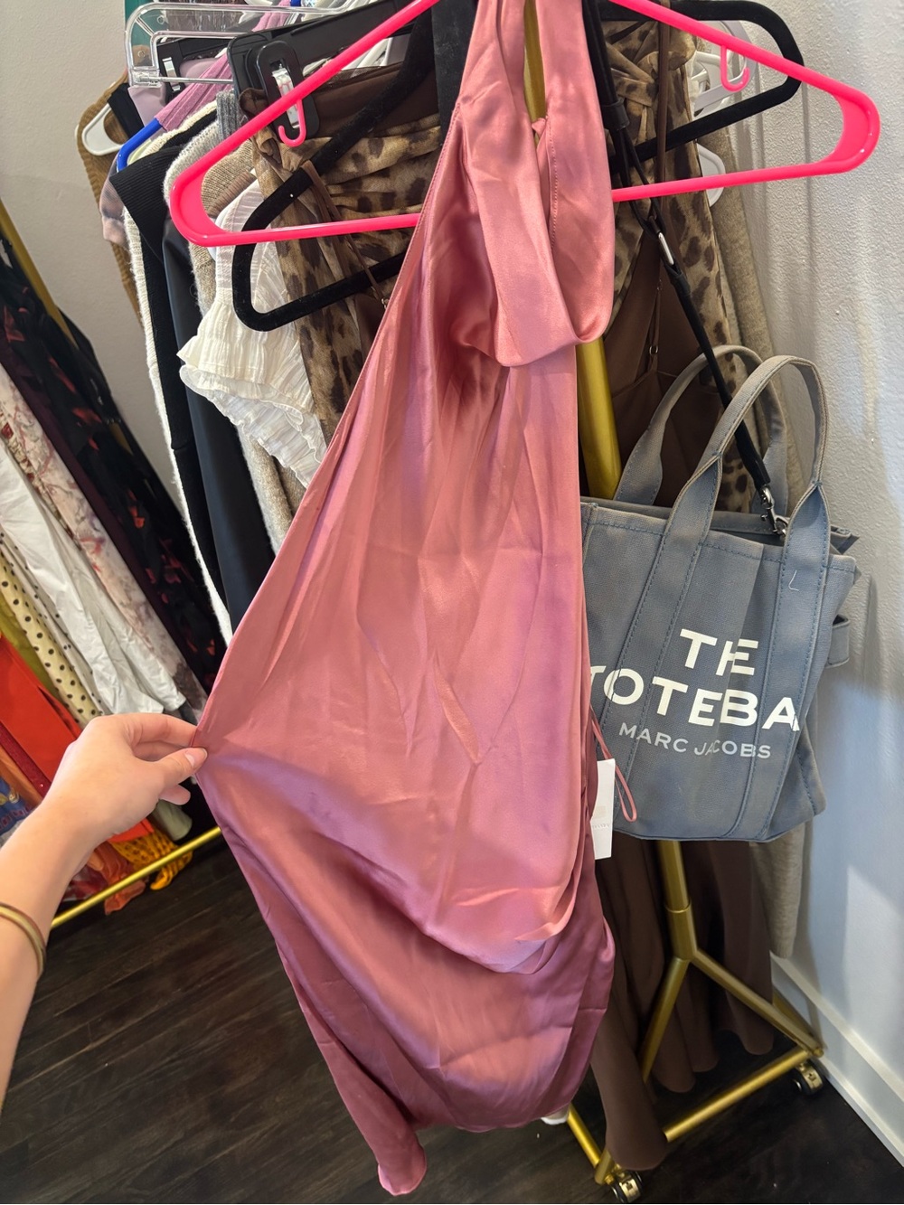 Amanda Uprichard Mauve Satin Slip Dress